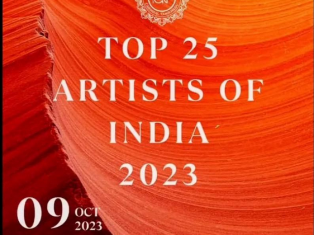 Top 25 Artists of India 2023 award by Indian Art Factory featuring selected artists